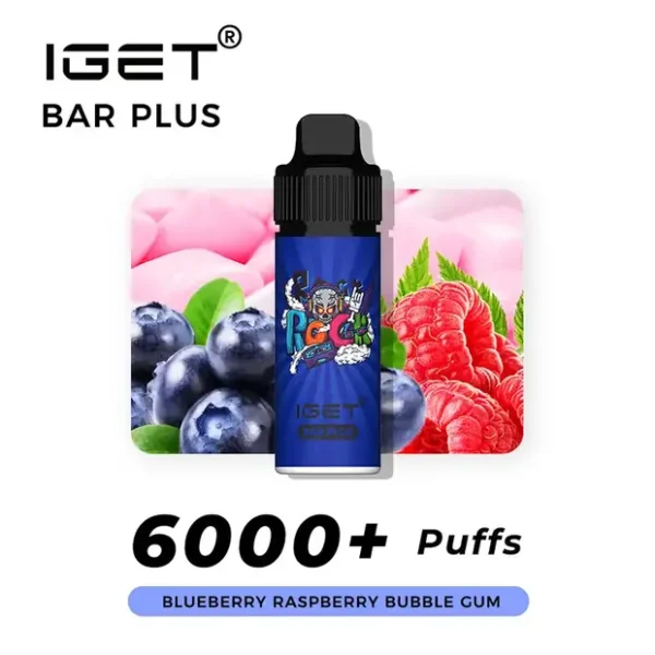 Blueberry Raspberry Bubble Gum – IGET Bar Plus 6000 Puffs