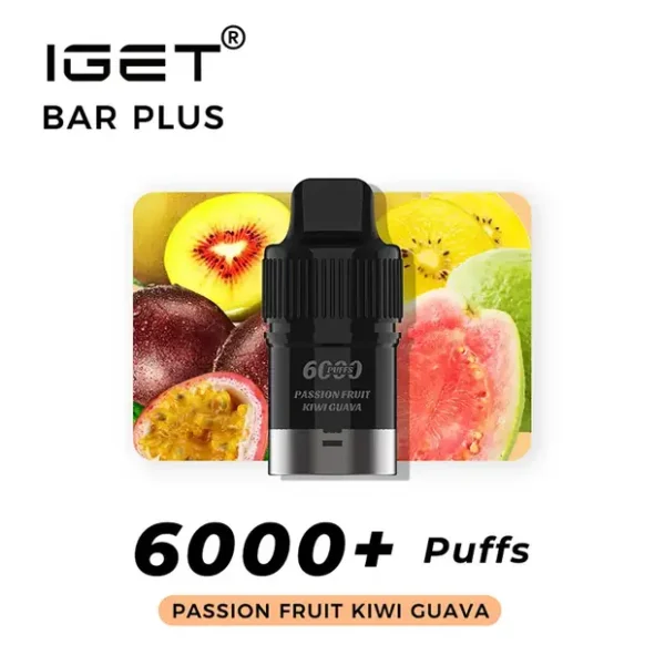 passion-fruit-kiwi-guava-iget-bar-plus-pod-6000-puffs.webp Passion Fruit Kiwi Guava – IGET Bar Plus Pod 6000 Puffs