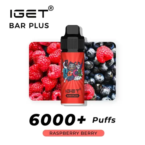 raspberry-berry-iget-bar-plus-6000-puffs.webp Raspberry Berry – IGET Bar Plus 6000 Puffs